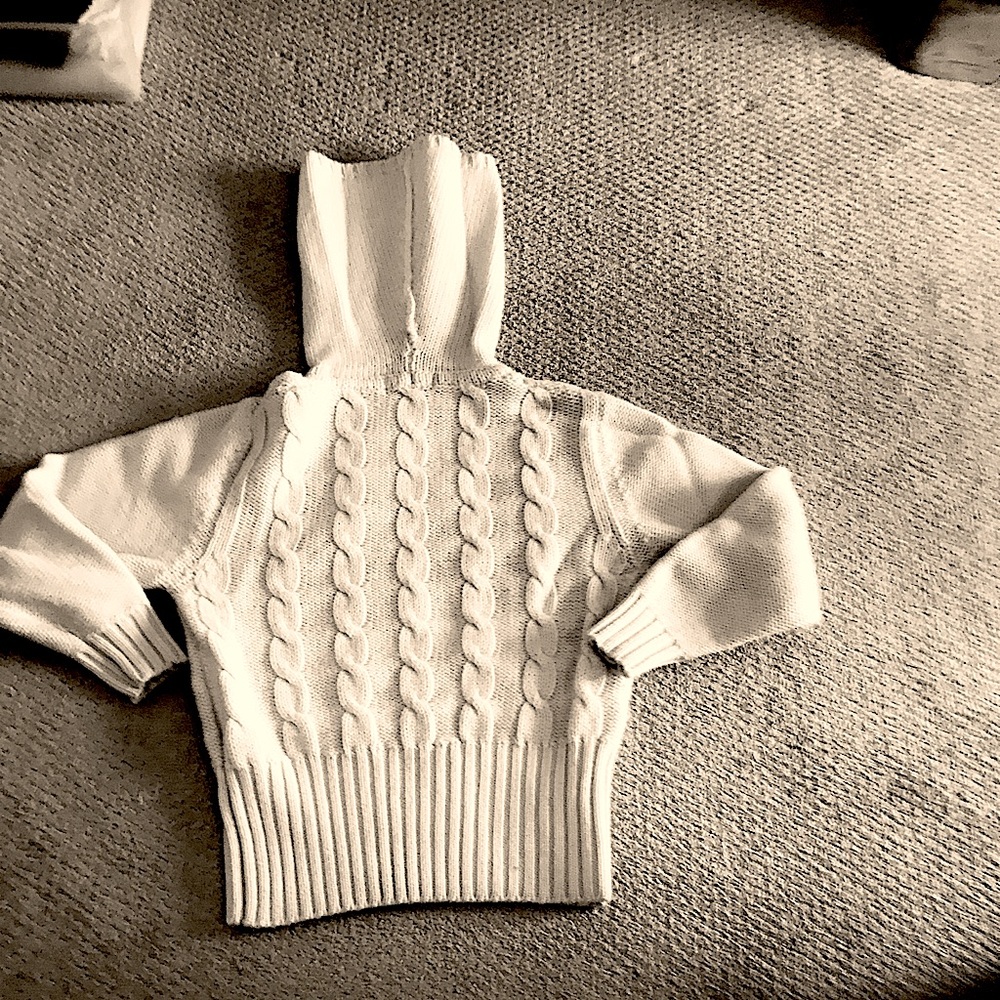 Cream color super warm cable turtleneck